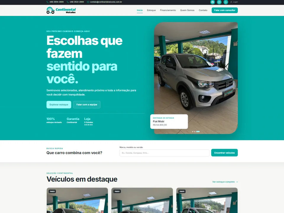 Site Continental Veículos